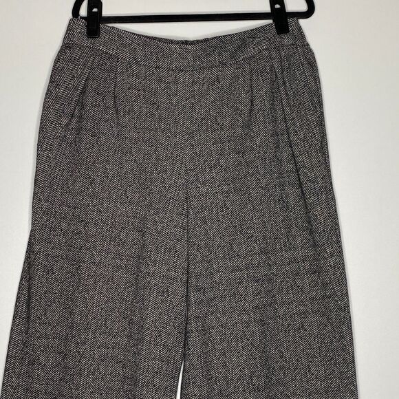 New Anne Klein Herringbone Wide Leg Pleat Front Pant Women's Size Medium - Picture 5 of 11